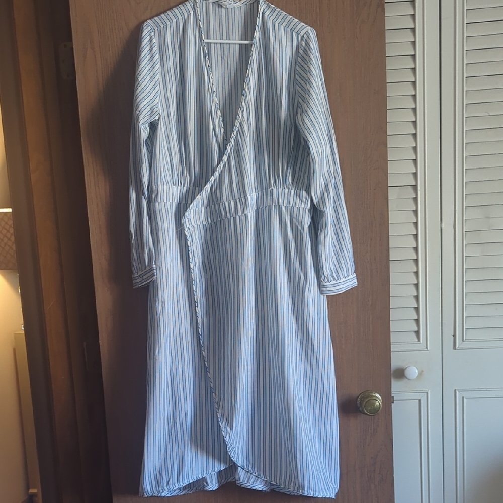 Time and Tru Blue and White Striped Dress